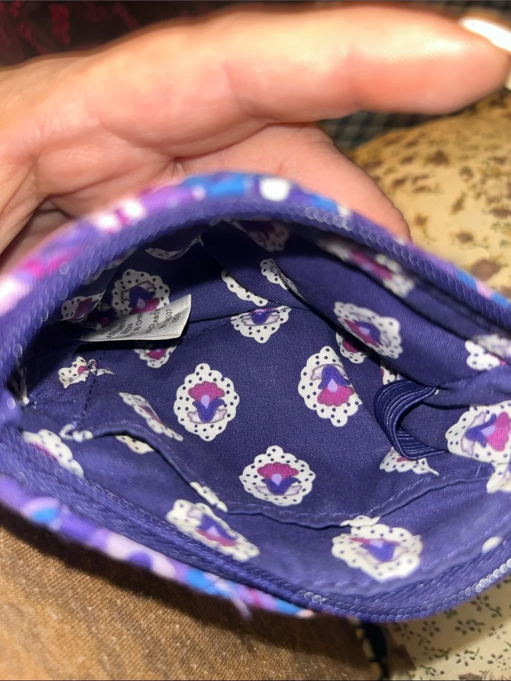 Vera BradleyQuilted Floral Pattern Purple Multi coin purse